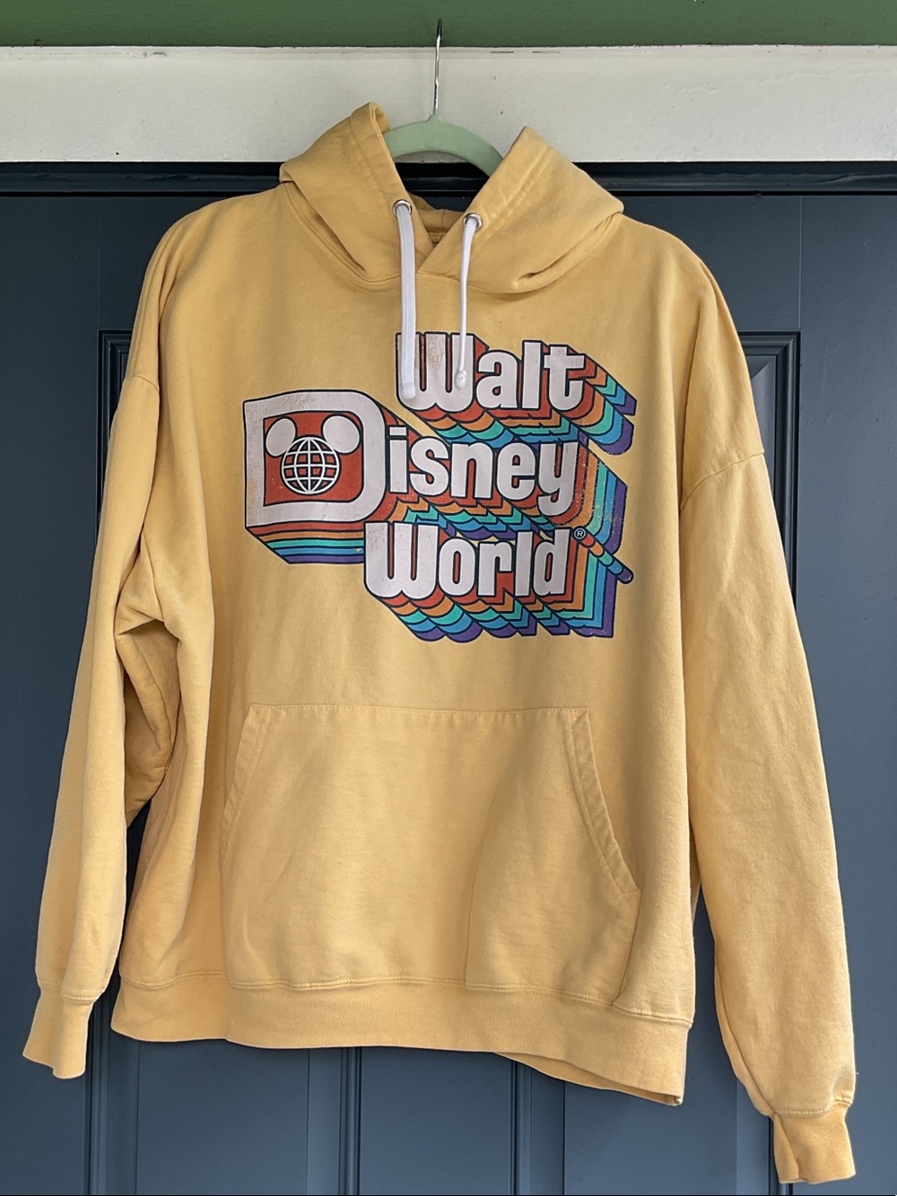 Disney Yellow Walt Disney World Retro Graphic Hoodie, Size 2XL